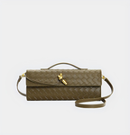 Handgeweven Leren Schoudertas voor Stijlvolle Draagwijze