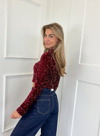 Pailletten Glittertop voor Feestjes - Elegante Glamour Outfit