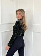 Pailletten Glittertop voor Feestjes - Elegante Glamour Outfit