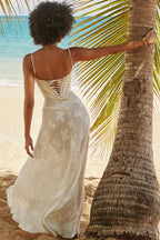 Romantische Maxi Jurk Met Corset Lacing En Bloemmotief