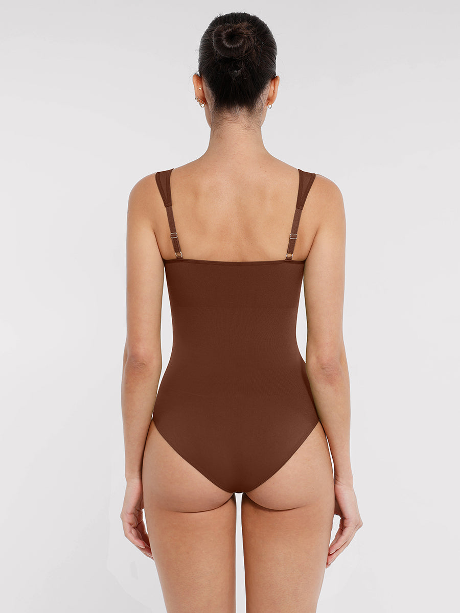 Seamless Sculpting Diamond Neck Brief Bodysuit
