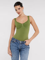 Seamless Sculpting Diamond Neck Brief Bodysuit